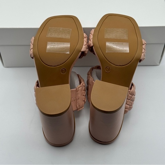 Journee Collection Braided Blush Pink Block Heels • Size 7 • New in Box - Picture 5 of 8